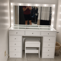 Coiffeuse multifonctionnelle pour chambre et dressing avec miroir Hollywood – Fournisseur fiable, emballage inclus