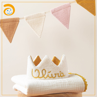 Offre Spéciale pur coton coloré avec sangle solide bébé fête nouveau-né couronnes joyeux anniversaire enfants meilleur coffret cadeau