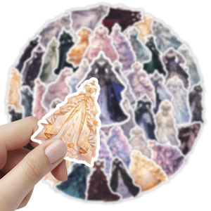 55 pièces/feuille dessin animé princesse robe autocollants personnalisé étanche vinyle baiser coupe autocollant journaux filles robe complète mignon autocollant - Product Image 5