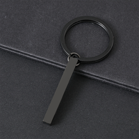 Porte-clés personnalisé en acier inoxydable Ywyougang - Barre verticale cubique - Porte-clés minimaliste gravé sur mesure
