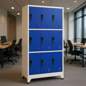 Armoire de rangement 35,4x17,7x70,9 cm en acier, trois niveaux, design moderne, pour garage ou bureau - Product Image 2