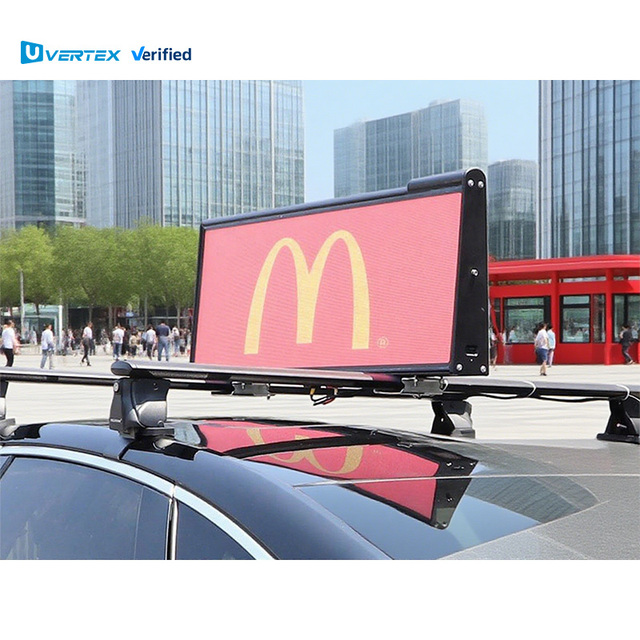 Full Color P2.5 P3 P4 Outdoor 320*960mm IP65 Car Top LED Double Sided Screen Panel Taxi Roof LED Display Screen