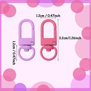Porte-clés à boucle à ressort en alliage de zinc or et argent pour la fabrication de bracelets, style minimaliste moderne, composant de loquet de porte - Product Image 3