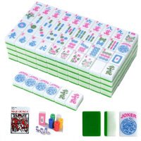 Jeu de tuiles de Mahjong américain de voyage premium 1,2 pouces 166 pièces, comprenant des points, des bamboues, des craquelures, des dragons, des vents, des fleurs, des jokers et des tuiles vierges