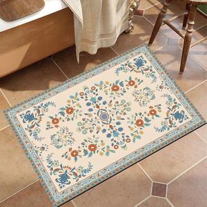 Alfombra de Baño Floral Estilo Americano, Rectangular, de Tierra de Diatomeas, Absorbente, Antideslizante, para Entrada de Baño - Product Image 2