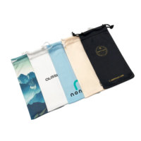 Étui à lunettes de soleil classique rectangulaire personnalisé 18*9cm, pochette en microfibre, sac à lunettes avec cordon de serrage, emballage de luxe pour lunettes