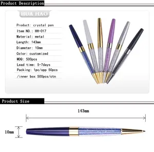 Nouveau design marque stylo en cristal multicolore diamant stylos à bille de haute qualité bureau papeterie classe cadeaux