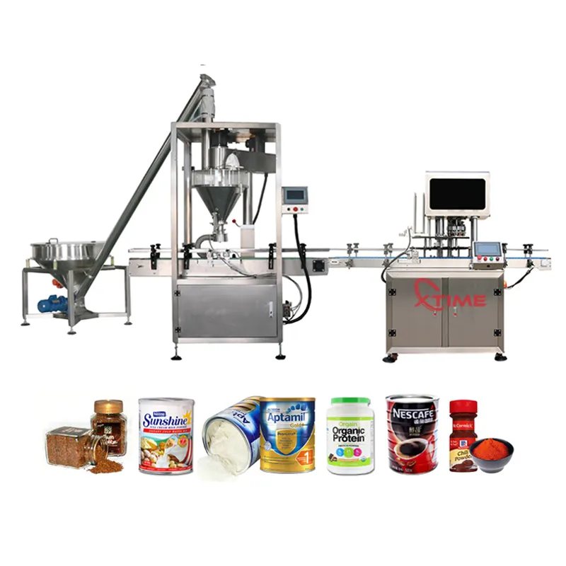 Máquina automática de enchimento de latas de plástico para alimentos, linha de embalagem e selagem de produtos alimentares, 1kg, fábrica CE