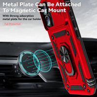 Defend Case Hybrid Armour PC 360 Derece Manyetik Standlı Darbeye Dayanıklı 2'si 1 Arada Koruyucu Kılıf Kamera Koruması iPhone 15 Pro için