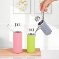 Bouteille isotherme portable personnalisée de 300 ml et 500 ml, anti-fuite, sans BPA, compatible lave-vaisselle, avec manchon en verre et logo personnalisé