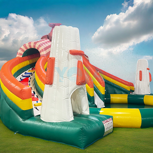 Grand <span class=keywords><strong>parc</strong></span> <span class=keywords><strong>aquatique</strong></span> gonflable avec mur d'escalade et piscine à jets d'eau en PVC pour jeux aquatiques en plein air - Product Image 4