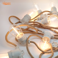 Nouvelles lumières de Noël imperméables 48FT S14 LED en forme de fleur, ligne blanche, extérieur, sphérique, terrasse, pergola, pont, fête, ampoule E27, décoration