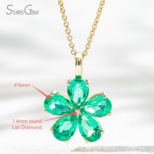 Starsgem collar colgante Yellow Gold Lab Diamond <b>Necklace</b> 4*6mm Pear Cut DEF VS Lab Grown Gemstone 10K Gold Pendant <b>Necklace</b> - Product Image 2