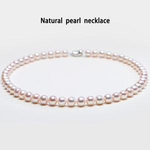 5A collana lunga con catena di <span class=keywords><strong>perle</strong></span> rotonda perla d'acqua dolce naturale 40cm 16 pollici filo catena - Product Image 3