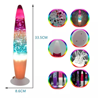 Flotteur Transparent personnalisé Liquide Noir Aluminium Led Lampe à Lave Mini Table Lampe à Lave