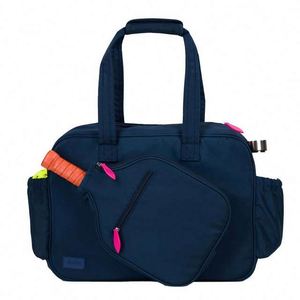 Échantillon gratuit : Sac de sport personnalisé pour raquettes de tennis pour femmes, en PU, sac à bandoulière pour balles et raquettes de pickleball - Product Image 5