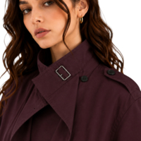 Veste trench courte pour femme, style vintage, col roulé, fermeture éclair sur le devant, manches évasées, poches, doublure polaire automne, capuche amovible, tendance