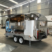 Nouvelle Conception Camion de Restauration Haut de Gamme pour Bonbons, Chips, Hamburgers, Cuisine Mobile, Remorque Alimentaire avec Éclairage LED Extérieur en Acier Inoxydable