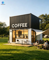 Café modulaire en conteneur de 20 pieds à deux étages, conteneur préfabriqué empilable pour parc extérieur, commerce, hôtel, villa