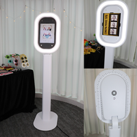 Machine de photomaton ovale légère de premier ordre pour iPad, coque portable pour photomaton selfie avec lumière LED RGB pour événements de mariage