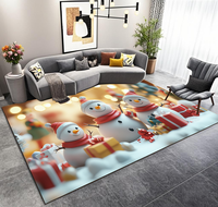 Ensemble de tapis de Noël modernes en polyester - Décoration festive pour la maison, le bureau, la cuisine, l'hôtel, la voiture - Écologique, adapté aux animaux domestiques, fabriqué à la machine