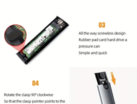 M.2 NVME PCIE SSD untuk USB 3.2 Tipe C SSD eksternal Solid State Hard Disk Drive casing penutup Aluminium