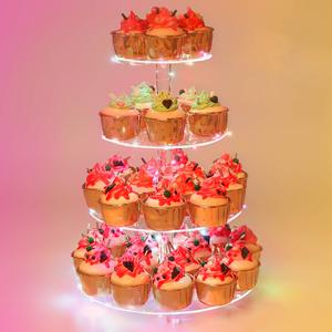 Grosir Pabrik BYD Rak <span class=keywords><strong>Display</strong></span> Kue Modern Ramah Lingkungan 4 Tingkat dengan Lampu LED Akrilik untuk Hari Ayah, Paskah - Product Image 1