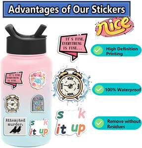 50 Pegatinas de Graffiti con Frases de Sarcasmo para Regalo, Decoración de Teléfono, Botella, Refrigerador, Pegatinas de Vinilo con Palabras Desagradables - Product Image 5