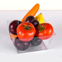 Fabrieksgroothandel wegwerp plastic PS transparante vierkante saladekommen fruitkommen groentebakjes voor restaurantbuffet