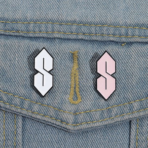 Vintage <span class=keywords><strong>S</strong></span> letra Logo esmalte pines Cool <span class=keywords><strong>S</strong></span> Crew broche para mochila solapa insignia joyería de moda regalo al por mayor - Product Image 1