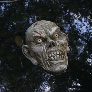 Cara de zombi flotante de resina, decoraciones de Halloween, estatua de cabeza de zombi falsa de resina para jardín, césped, estanque, cementerio, adornos para exteriores - Product Image 3