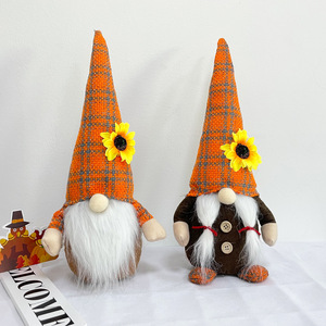 Sunflower Gnome Plush Figurine Fall Thanksgiving Decorations Faceless Elf <b>Doll</b> for Shop Window Home Display - Product Image 1