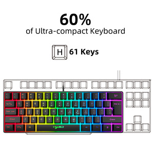 61-Key RGB có dây cơ khí PC chơi Game Bàn phím di động màng nhiều phím tắt kết hợp máy tính để bàn qua biên giới Chứng Khoán - Product Image 6