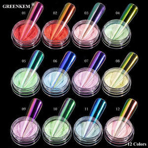 Poudre à ongles arc-en-ciel 12 couleurs 0,2g, poudre transparente <span class=keywords><strong>effet</strong></span> glace, <span class=keywords><strong>rose</strong></span> aurora, poudre scintillante <span class=keywords><strong>effet</strong></span> sirène, poudre miroir - Product Image 3