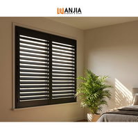 Persianas de Aluminio con Marco Gris para Ventanas Interiores Residenciales, Control de Luz