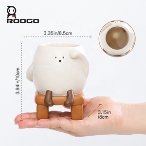 Chậu cây nhựa thân thiện với môi trường Roogo, dễ thương với khuôn mặt cười, chậu hoa nhỏ xinh, trang trí bàn làm việc & vườn cá nhân hóa - Product Image 3