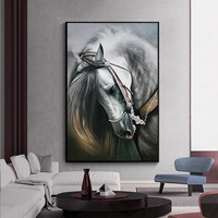Cuadros décor moderne Animal noir blanc cheval affiches imprime photos grand cheval art peinture murale toile