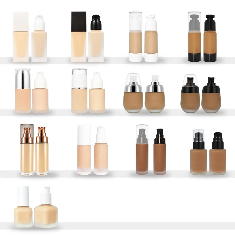 Vegan Full Coverage Liquid Foundation Private Label Waterproof Liquid Foundation Mineral Makeup Liquid Foundation