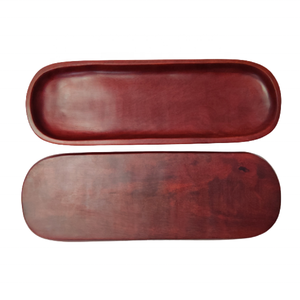 Venta al por mayor de lujo tallado a mano Hogar y restaurante cereza mango madera ecológica comida segura Rectangular bandeja para servir plato de comedor - Product Image 3