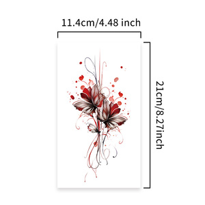 <span class=keywords><strong>Tatouage</strong></span> temporaire personnalisé imperméable, papillon et fleurs, imprimé par transfert d'eau, personnalisable, pour <span class=keywords><strong>bras</strong></span>, <span class=keywords><strong>femme</strong></span>, jusqu'à 1 semaine - Product Image 2