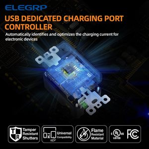 Elegrp Phổ Sạc Nhanh USB C Cổng PC Điện Tường Ổ Cắm Loại C Tường Ổ Cắm Ổ Cắm USB - Product Image 3
