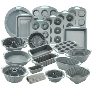 Moule à gâteau en silicone résistant aux hautes températures, plaque de cuisson pour four, idéal pour donuts, toasts, chiffon, gris foncé, forme circulaire, ensemble de moules de cuisson - Product Image 5