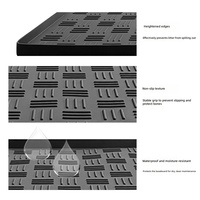 BPlus Haustier-Käfig & Fressmatte Silikon-Hundematte mit Geradem Rand Auslaufsicher Anti-Tropf Große Platzmatte Solides Cartoon-Design