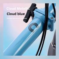 Vélo pliant BROMPTON C Line Cloud Blue avec guidon M/S, 12 vitesses, acier haute teneur en carbone, Chine