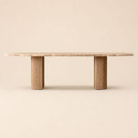 Table à manger rectangulaire moderne de luxe en chêne, base double encastrée, écologique, durable, pour salon et grands groupes