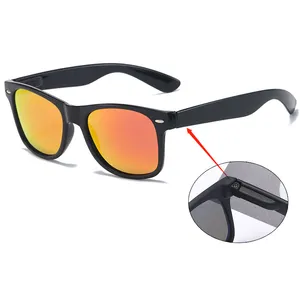 Classic Spring Hinges Plastic Frame Sunglasses 100% UV 400 Custom Printing Polarized Vintage Shade Sun Glasses For Women Men