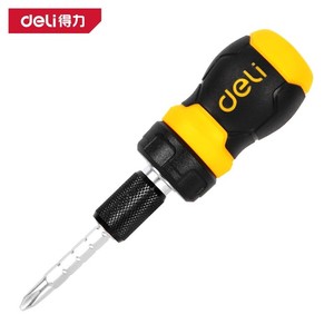 Deli Multi Functional Ratchet <b>Screwdriver</b> Phillips Bit 90mm Magnetic Household Tool - Product Image 1