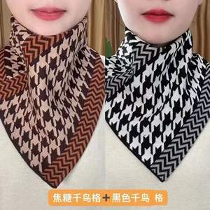 Écharpe triangulaire tricotée pour femme, écharpe carrée isolante thermiquement, style classique, couvre-cou chaud, accessoire de mode automne-hiver - Product Image 3