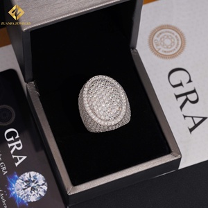Bague Éternité Homme en Moissanite Certifiée GRA Plaqué Rhodium, Style Hip Hop, en Argent Sterling 925 de Haute Qualité avec Sertissage à Griffes Éclair - Product Image 5