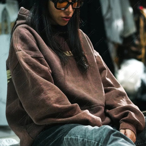 เสื้อมีฮู้ดผ้าฝ้ายเทอร์รี่บ็อกซี่ทรงหลวมโอเวอร์ไซส์สำหรับใส่ได้ทั้งชายและหญิง - Product Image 4